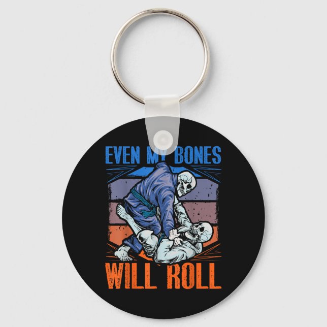 Brazilian Jiu-Jitsu BJJ Grappling Even Bones will Key Ring (Front)