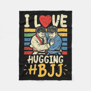 Brazilian Jiu Jitsu BJJ Love Hugging Funny MMA Fleece Blanket