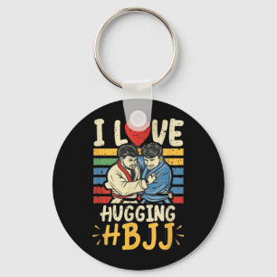 Brazilian Jiu Jitsu BJJ Love Hugging Funny MMA Key Ring
