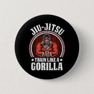 Brazilian Jiu-Jitsu BJJ train like a Gorilla 6 Cm Round Badge