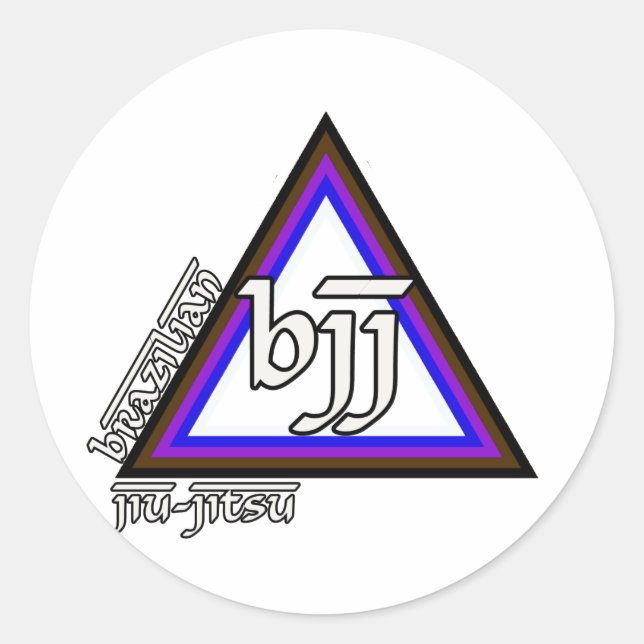 Brazilian Jiu Jitsu BJJ Triangle of Progress Classic Round Sticker (Front)