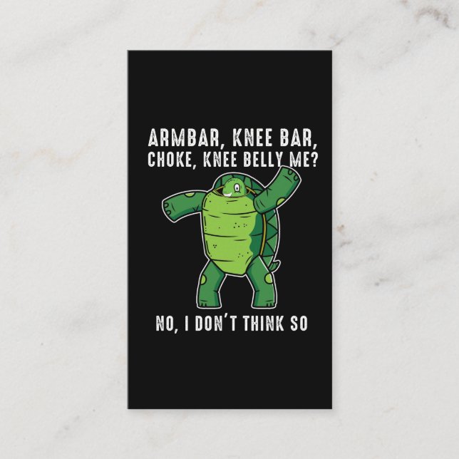 Brazilian Jiu jitsu BJJ Turtle defense position Business Card (Front)
