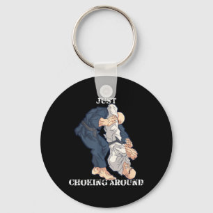 Brazilian Jiu-Jitsu Choking around Funny MMA Gift Key Ring