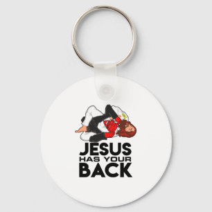 Brazilian Jiu Jitsu Christian Jesus Has Your Back Key Ring