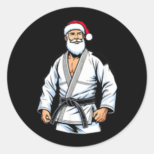 Brazilian Jiu Jitsu Christmas - Jiu Jitsu Santa Classic Round Sticker