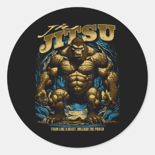 Brazilian Jiu Jitsu __ Cool MMA Fighter Aggressive Classic Round Sticker