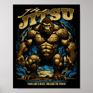 Brazilian Jiu Jitsu __ Cool MMA Fighter Aggressive Poster