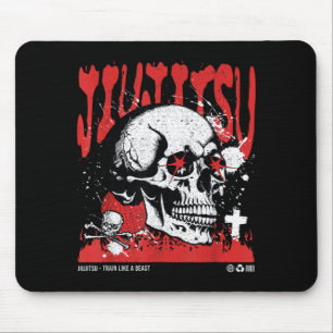 Brazilian Jiu Jitsu __ Cool MMA Fighter Skull Mouse Pad