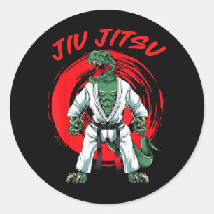 Brazilian Jiu Jitsu Dinosaur Classic Round Sticker