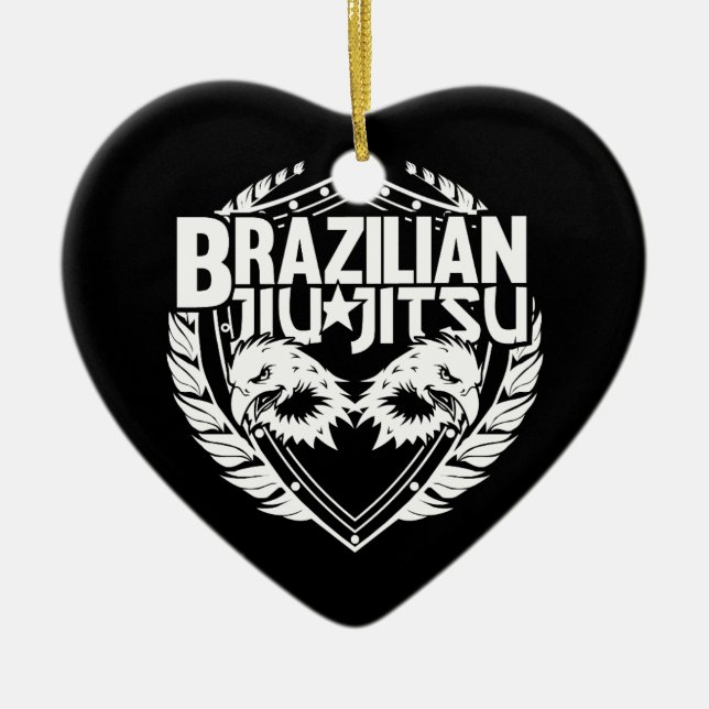 Brazilian Jiu Jitsu Emblem Ceramic Tree Decoration (Front)