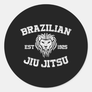 Brazilian Jiu Jitsu Est 1925 Lion Head Classic Round Sticker