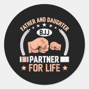 Brazilian Jiu-Jitsu Father and Daughter BJJ Classic Round Sticker