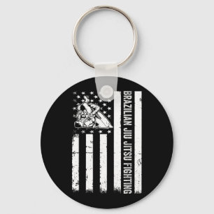 Brazilian Jiu Jitsu Fighting - Jiu Jitsu Fighter Key Ring