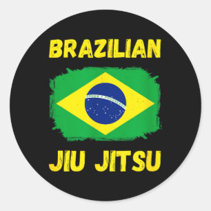 Brazilian Jiu Jitsu Flag Classic Round Sticker