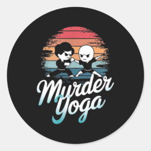 Brazilian Jiu-Jitsu Funny Murder Yoga design Classic Round Sticker