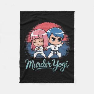 Brazilian Jiu-Jitsu Funny Murder Yoga design Fleece Blanket