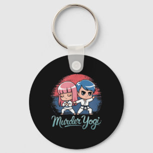 Brazilian Jiu-Jitsu Funny Murder Yoga design Key Ring