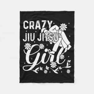 Brazilian Jiu Jitsu Girl - Crazy Jiu Jitsu Girl Fleece Blanket