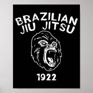 Brazilian Jiu Jitsu Gorilla BJJ Martial Arts Poster
