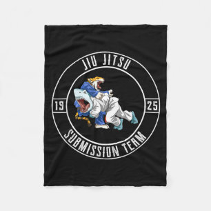 Brazilian Jiu Jitsu Grappling - Jiu Jitsu Shark Fleece Blanket