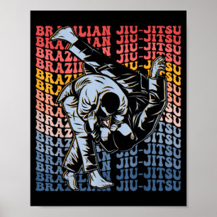 Brazilian Jiu Jitsu Groovy BJJ Poster