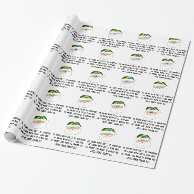Brazilian Jiu Jitsu "Jitsu Clause" Xmas Gift Wrap (Unrolled)