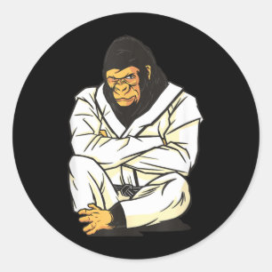 Brazilian Jiu Jitsu Judo Gorilla Classic Round Sticker