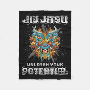 Brazilian Jiu Jitsu MMA and Grappling BJJ Foo Dog Fleece Blanket