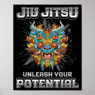 Brazilian Jiu Jitsu MMA and Grappling BJJ Foo Dog Poster