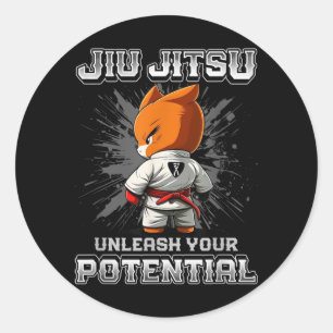 Brazilian Jiu Jitsu MMA and Grappling BJJ Fox Classic Round Sticker