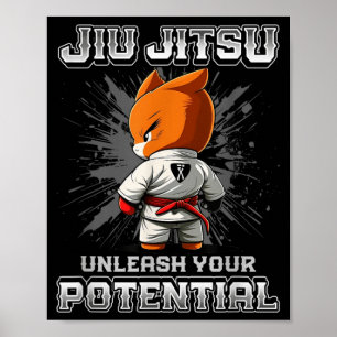 Brazilian Jiu Jitsu MMA and Grappling BJJ Fox Poster
