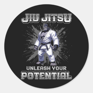 Brazilian Jiu Jitsu MMA and Grappling BJJ Gorilla Classic Round Sticker