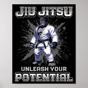 Brazilian Jiu Jitsu MMA and Grappling BJJ Gorilla Poster
