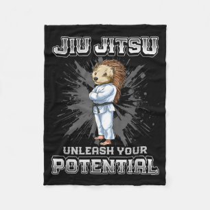 Brazilian Jiu Jitsu MMA and Grappling BJJ Hedgehog Fleece Blanket