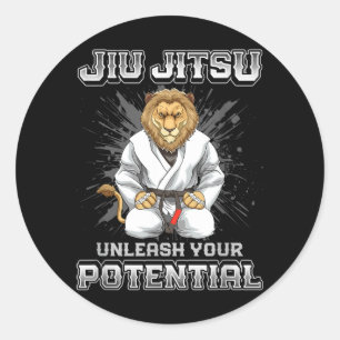 Brazilian Jiu Jitsu MMA and Grappling BJJ Lion Classic Round Sticker