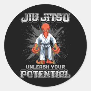 Brazilian Jiu Jitsu MMA and Grappling BJJ Octopus Classic Round Sticker