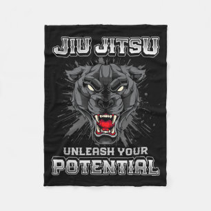 Brazilian Jiu Jitsu MMA and Grappling BJJ Panther Fleece Blanket