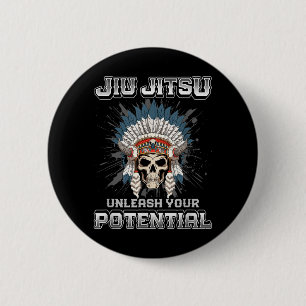 Brazilian Jiu Jitsu MMA and Grappling BJJ Skeleton 6 Cm Round Badge