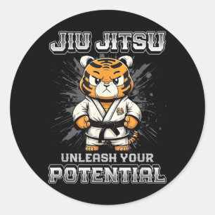 Brazilian Jiu Jitsu MMA and Grappling BJJ Tiger Classic Round Sticker