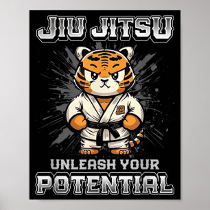 Brazilian Jiu Jitsu MMA and Grappling BJJ Tiger Poster