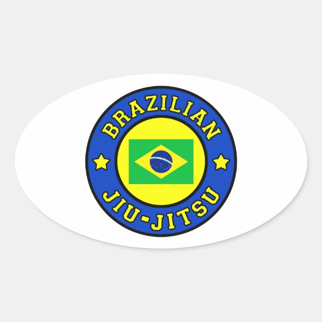 Brazilian Jiu Jitsu Oval Sticker (Front)