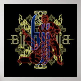 Brazilian Jiu Jitsu Poster Red Fighters