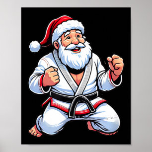 Brazilian Jiu Jitsu Santa Claus Christmas Poster