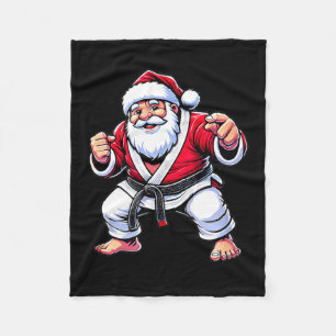 Brazilian Jiu Jitsu Santa Claus - Jiu Jitsu Fleece Blanket