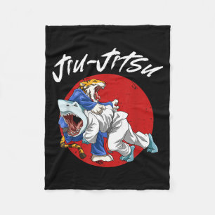 Brazilian Jiu Jitsu Shark and Tiger BJJ Grappling Fleece Blanket