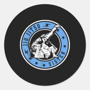 Brazilian Jiu Jitsu Sister Jiu Jitsu Fighter Classic Round Sticker