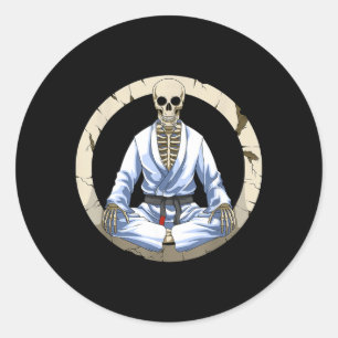 Brazilian Jiu Jitsu Skeleton Classic Round Sticker