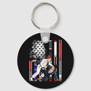 Brazilian Jiu Jitsu Stars es Rank BJJ Flag Key Ring