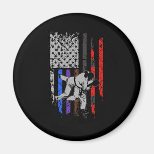 Brazilian Jiu Jitsu Stars & Stripes Rank BJJ Flag Magnet
