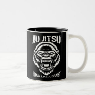 Brazilian Jiu Jitsu Train Like A Beast Two-Tone Coffee Mug